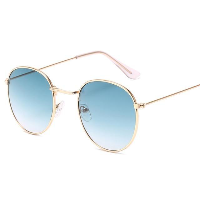 Small Round Polarized Sunglasses Retro Designer Metal Frame UV400