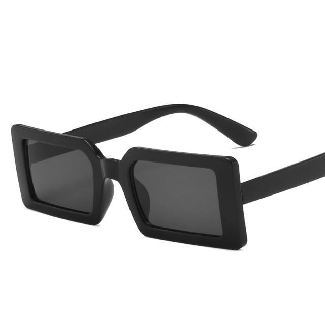 Retro Brown Small Rectangle Frame Sunglasses for Women