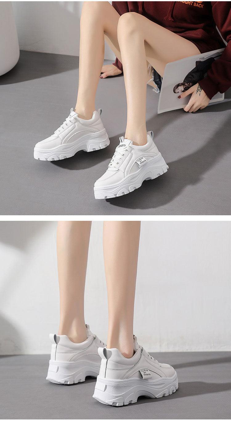 Women's Chunky Platform Winter Sneakers with Rainbow Detail