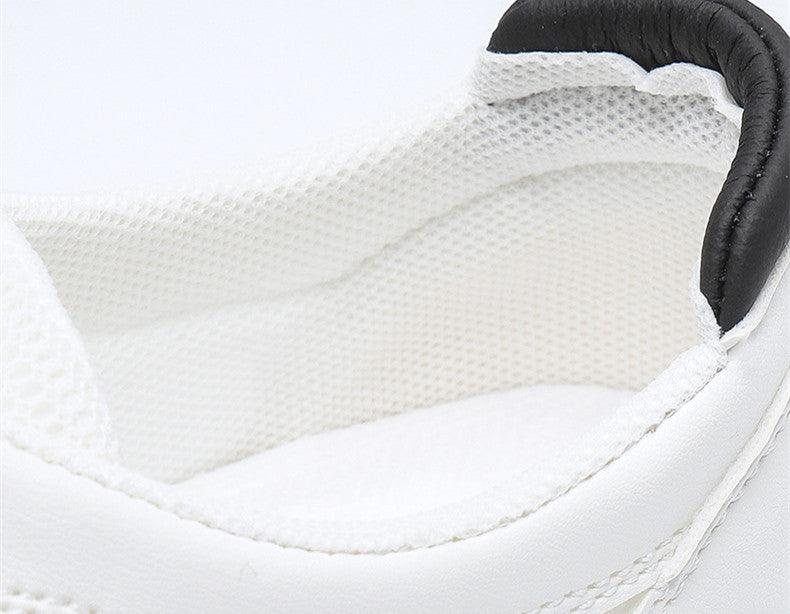 Women's White Mesh Breathable Casual Walking Sneakers Flat Shoes