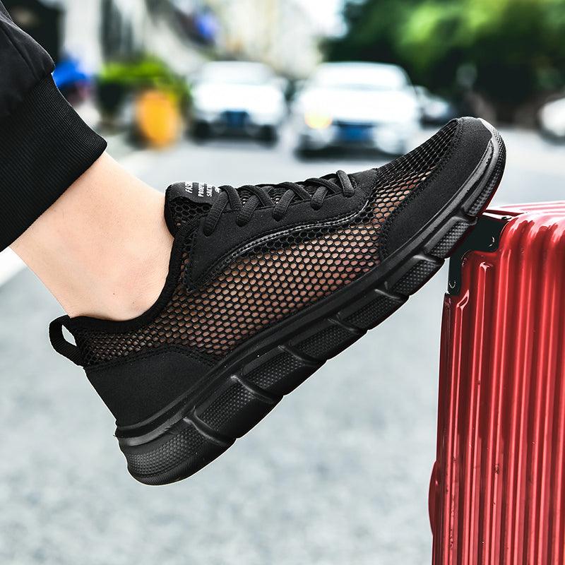 Lightweight Men’s Casual Black Mesh Running Sneakers