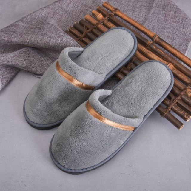 Classic Plush Slip-On House Slippers: Warm Unisex Indoor Footwear