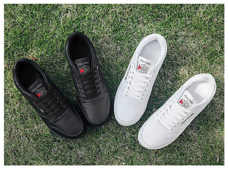 Elegant White Leather Minimalist Unisex Trainers