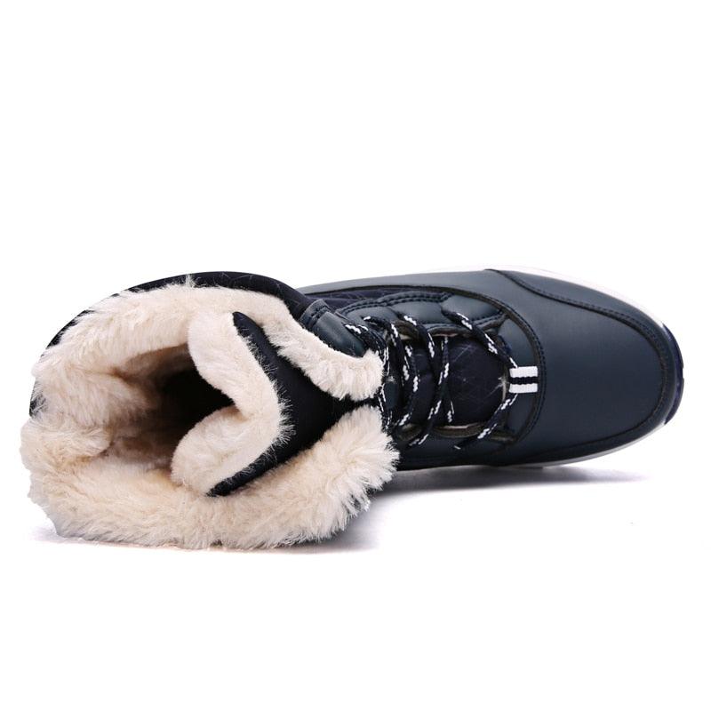 Women’s Waterproof Leather Winter Hiking Boots – Fur Lined Warm