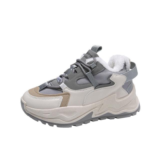 Blue Platform Sneakers Women Casual Lace Up Walking Shoes