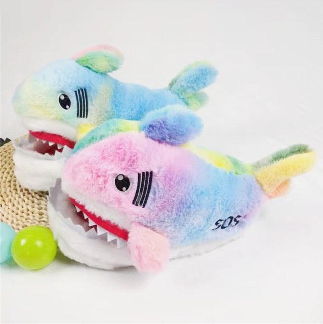Cute Shark Slippers for Women & Girls - Plush Warm Home Footwear