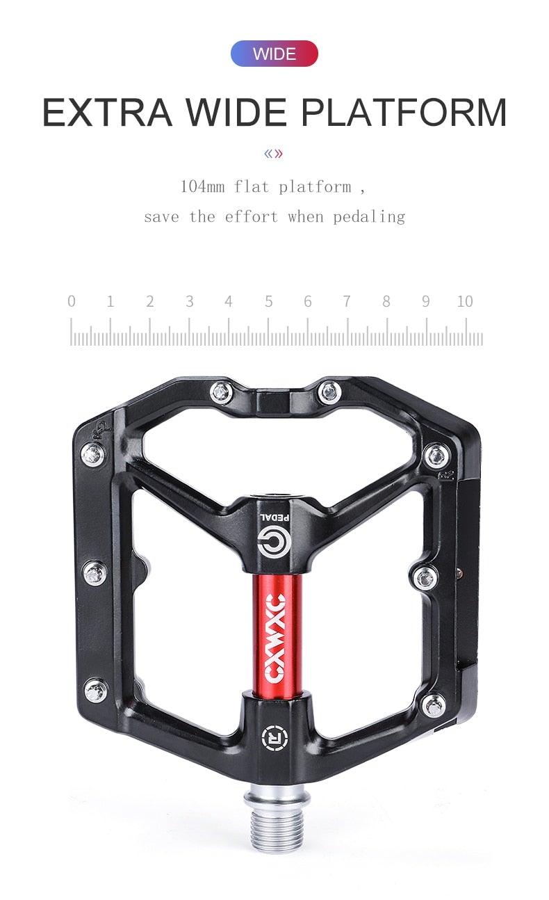 Advanced 4-Bearing Aluminum Flat Platform Mountain Bike Pedals