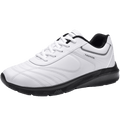 Mens Leather Casual Sneakers - Durable Athletic Sport Shoes