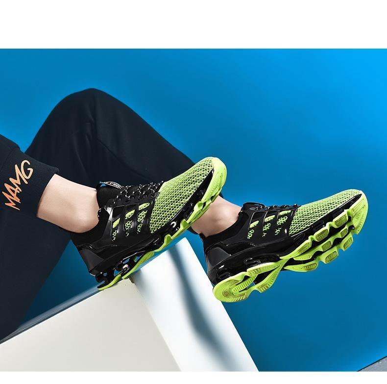 Men's Black Breathable Knit Running Trainers Lightweight Sneakers