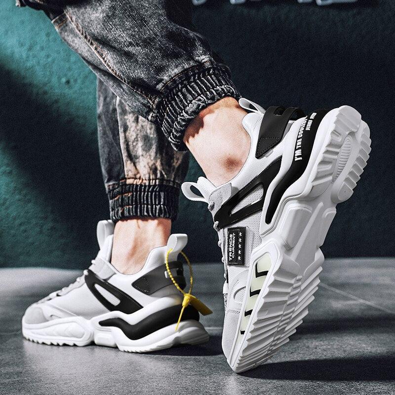 Black Breathable Mesh Slip-On Men's Walking & Gym Sneakers