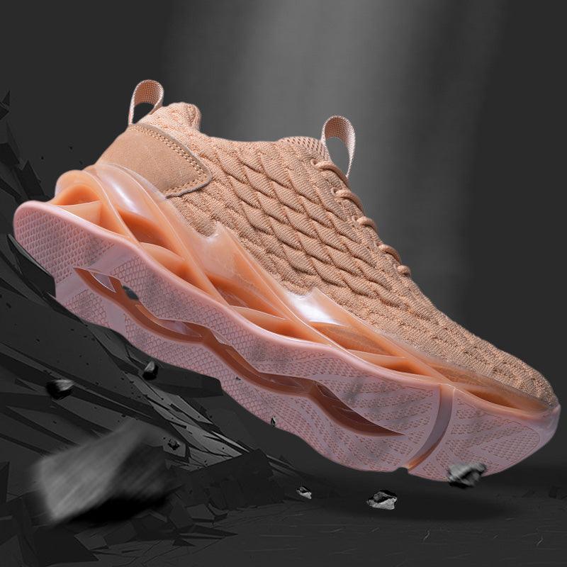 Black Modern Athletic Running Sneakers Breathable Gym Shoes