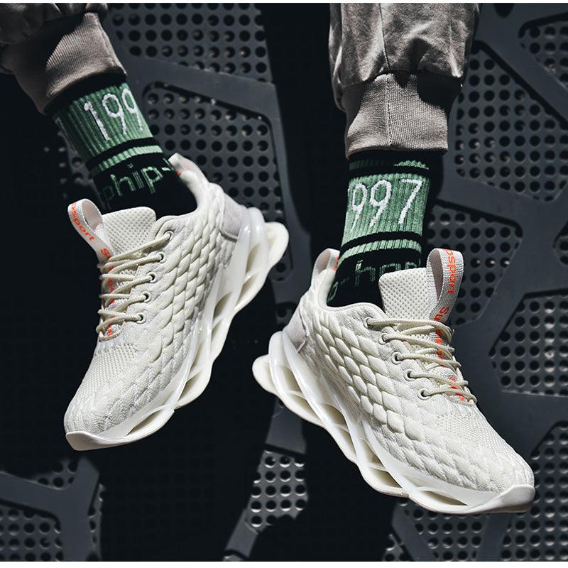 Black Modern Athletic Running Sneakers Breathable Gym Shoes