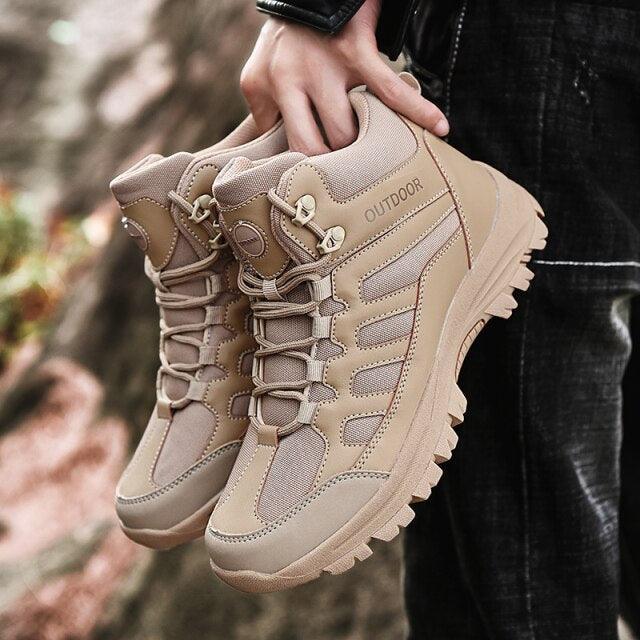 Men's Outdoor Hiking Ankle Boots – Water-Resistant Work Shoes