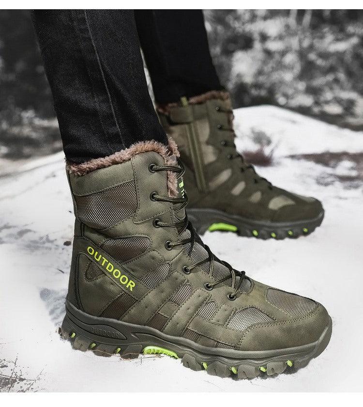 Men's Waterproof Mid-Cut Hiking Boots for Outdoor Mountaineering
