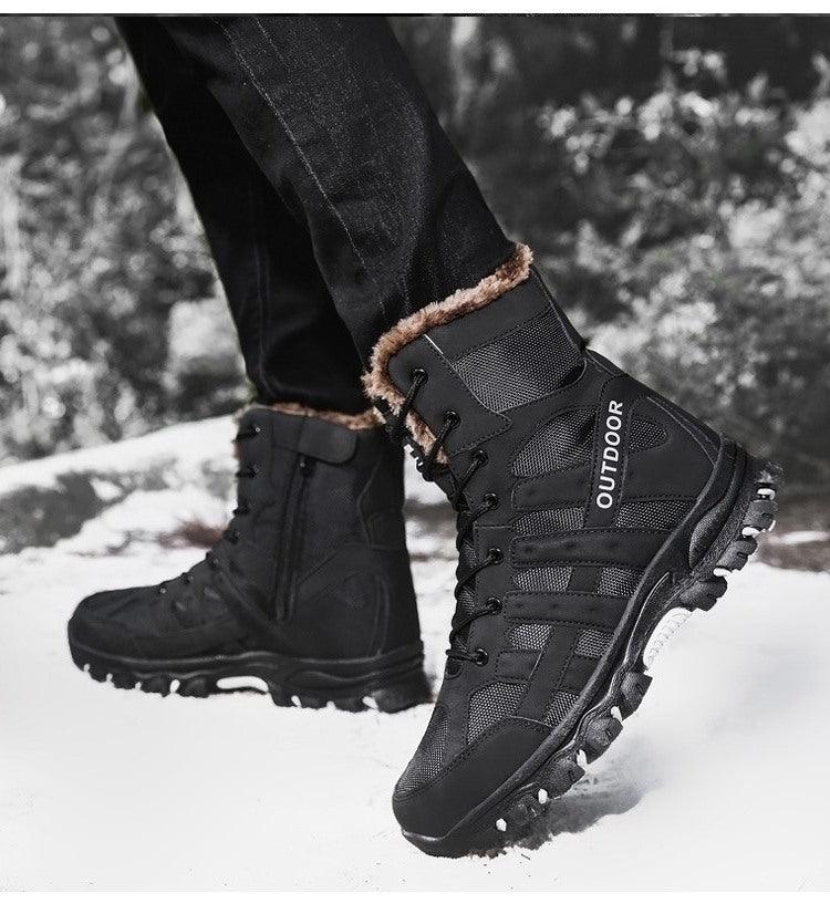 Men's Waterproof Mid-Cut Hiking Boots for Outdoor Mountaineering