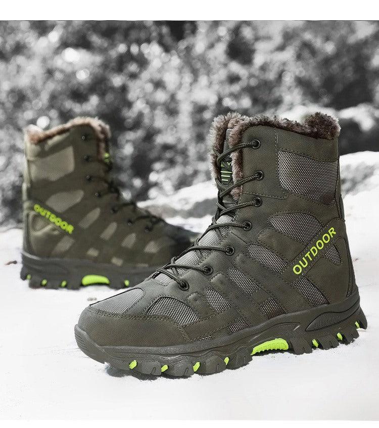 Men's Waterproof Mid-Cut Hiking Boots for Outdoor Mountaineering