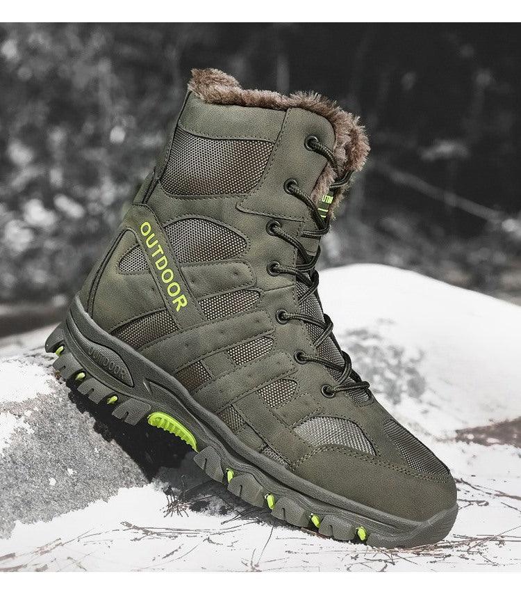 Men's Waterproof Mid-Cut Hiking Boots for Outdoor Mountaineering