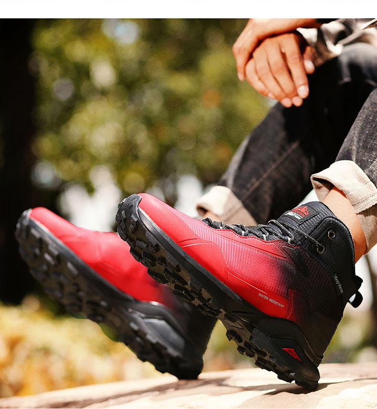 Men's Waterproof Plush Lined Hiking Boots Non-Slip Winter Shoes