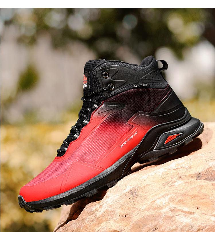 Men's Waterproof Plush Lined Hiking Boots Non-Slip Winter Shoes