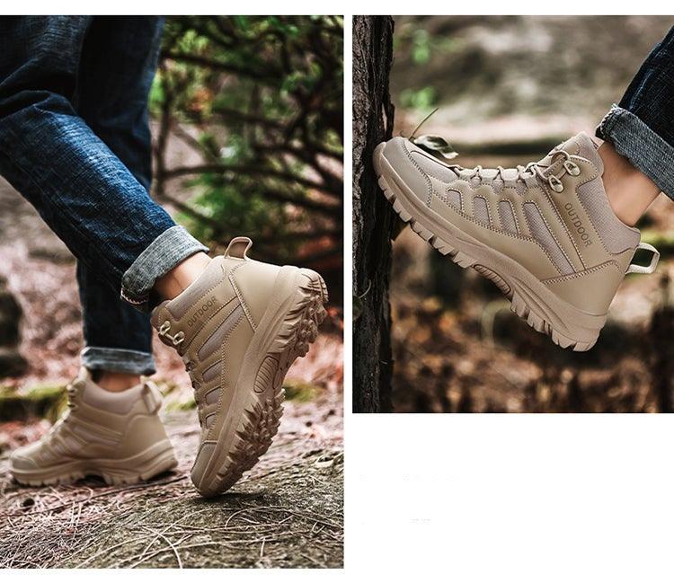 Men's Outdoor Hiking Ankle Boots – Water-Resistant Work Shoes