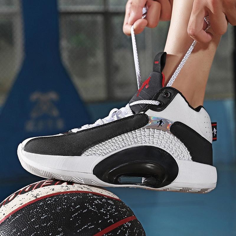 Men's Breathable Basketball Sneakers – Cushioned Street Sports Shoes
