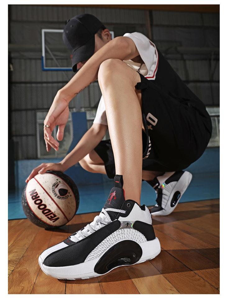 Men's Breathable Basketball Sneakers – Cushioned Street Sports Shoes