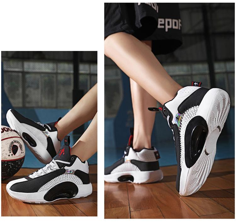 Men's Breathable Basketball Sneakers – Cushioned Street Sports Shoes