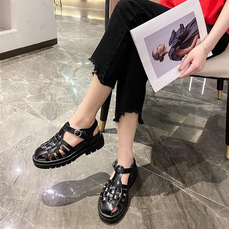 Women’s Platform Buckle Sandals Casual Open Toe Ankle Strap Shoes