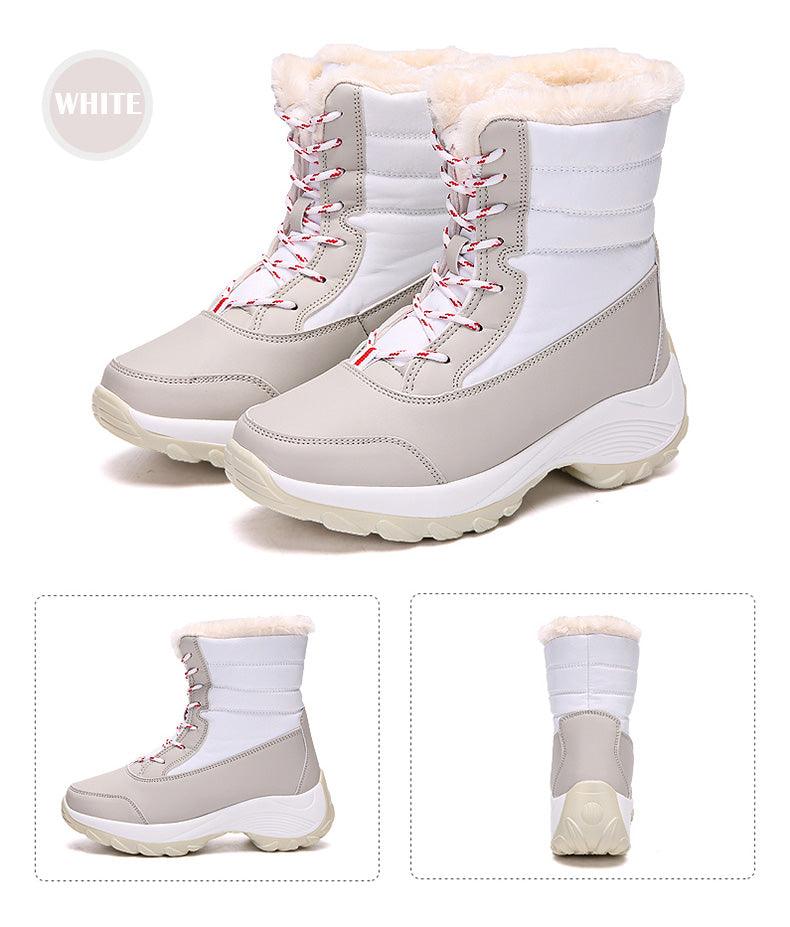 Women’s Waterproof Leather Winter Hiking Boots – Fur Lined Warm