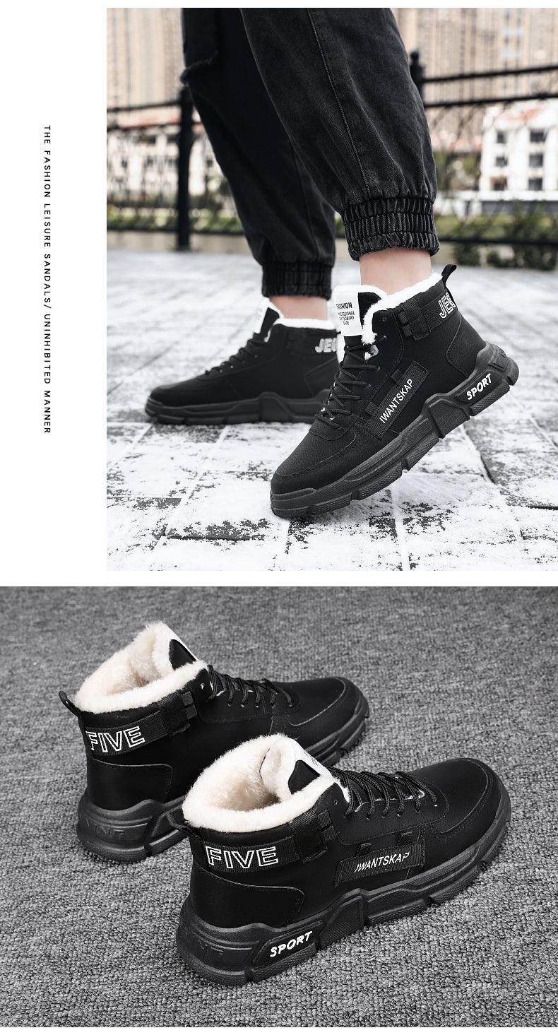 Mens Lightweight Water Resistant High-Top Winter Snow Sneakers