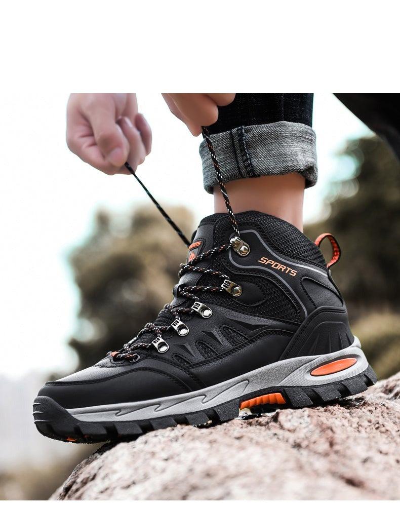 Mens Waterproof Winter Snow Boots, Warm Lined Ankle Hiking Boots