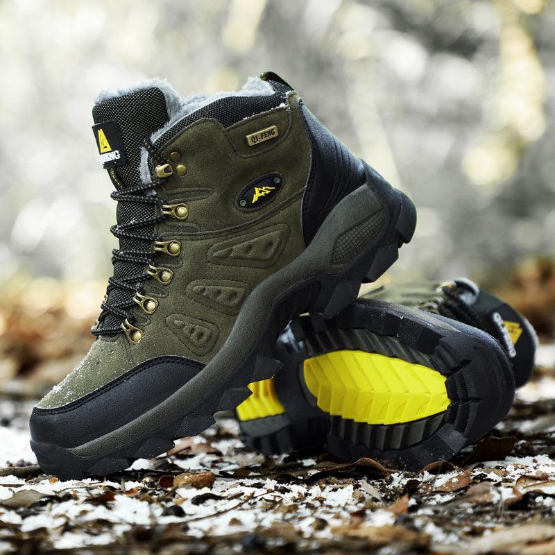 Mens High Top Winter Hiking Boots Non-Slip Warm Snow Ankle Shoes