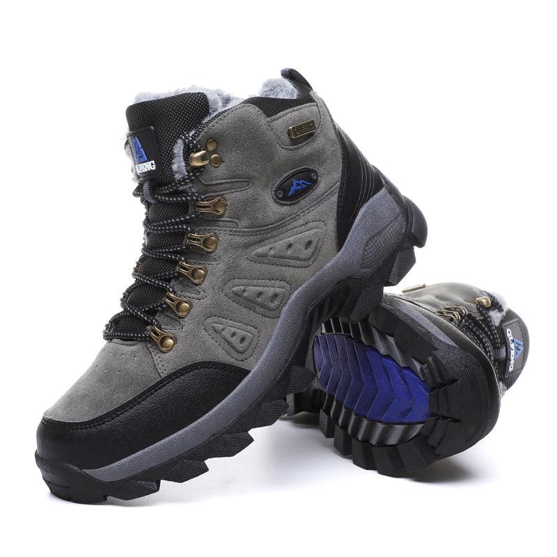 Mens High Top Winter Hiking Boots Non-Slip Warm Snow Ankle Shoes