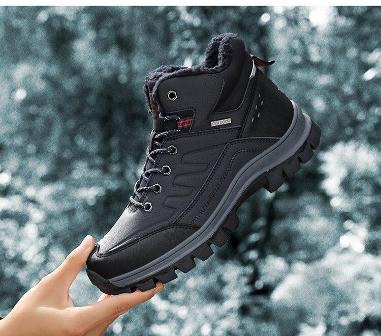 Men's Waterproof Winter Snow Boots - Insulated Hiking Ankle Boots