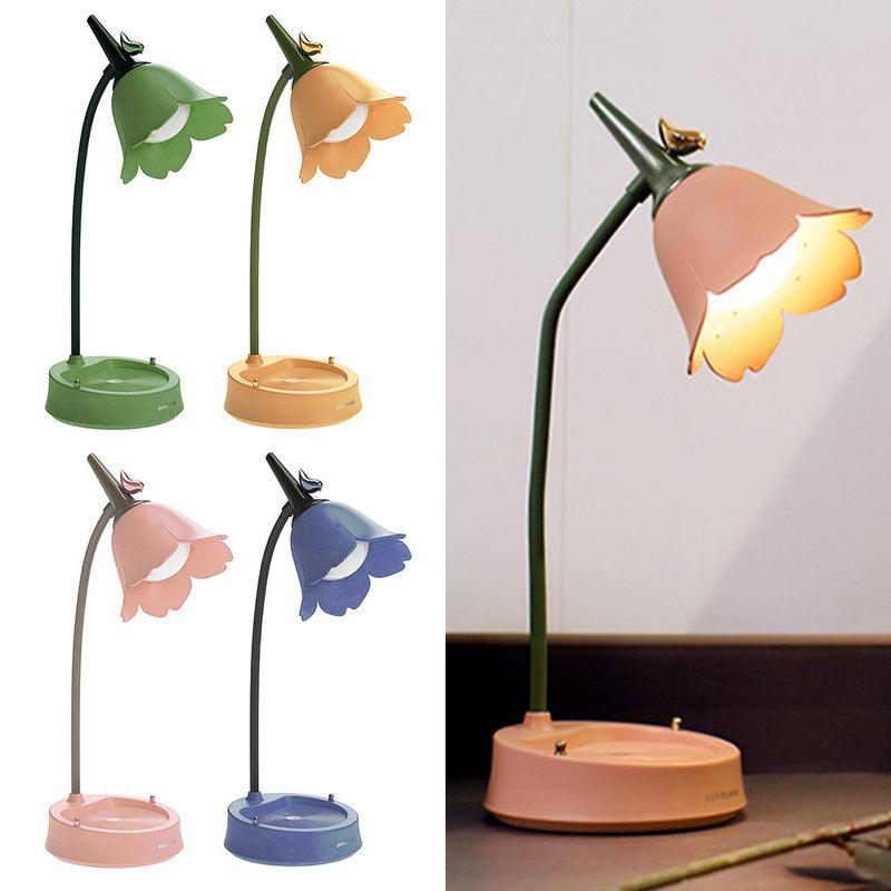 Cute Flower LED Touch Desk Lamp for Bedside Bedroom Decor