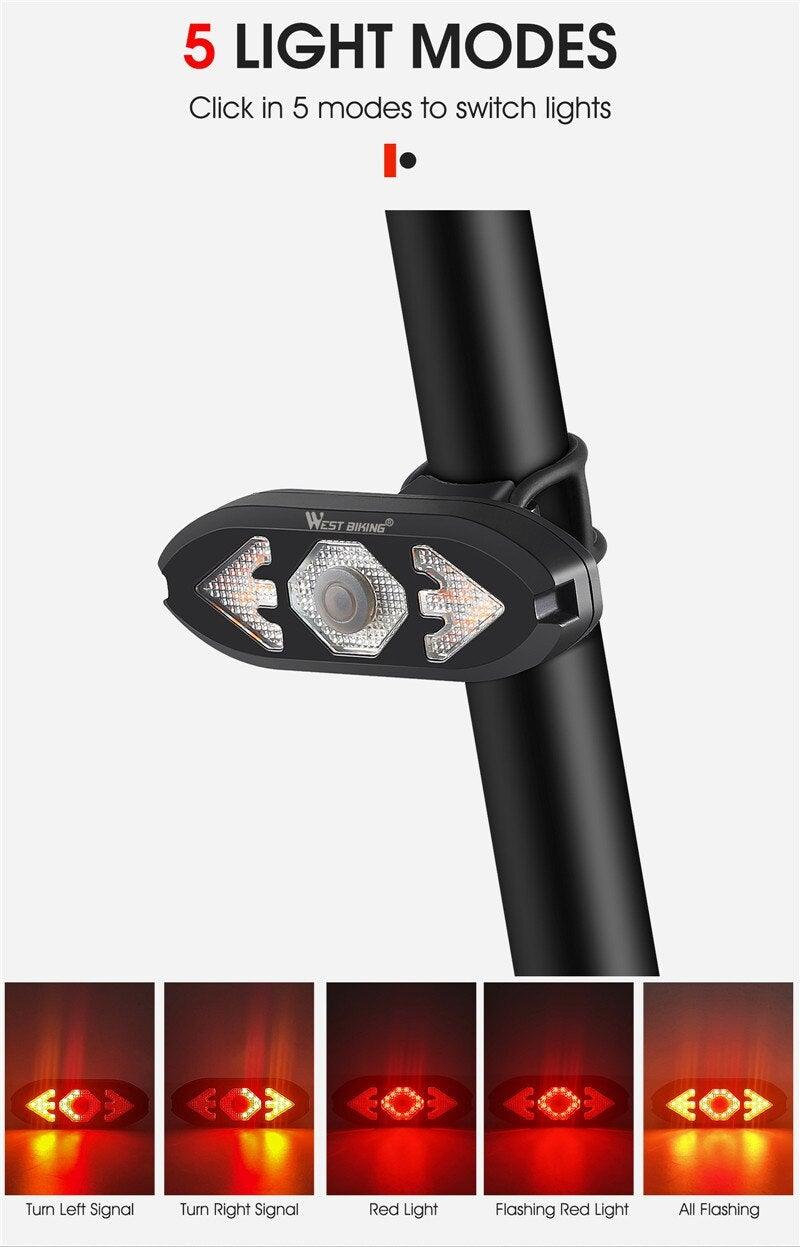 Wireless Remote Control LED Bike Turn Signal Taillight
