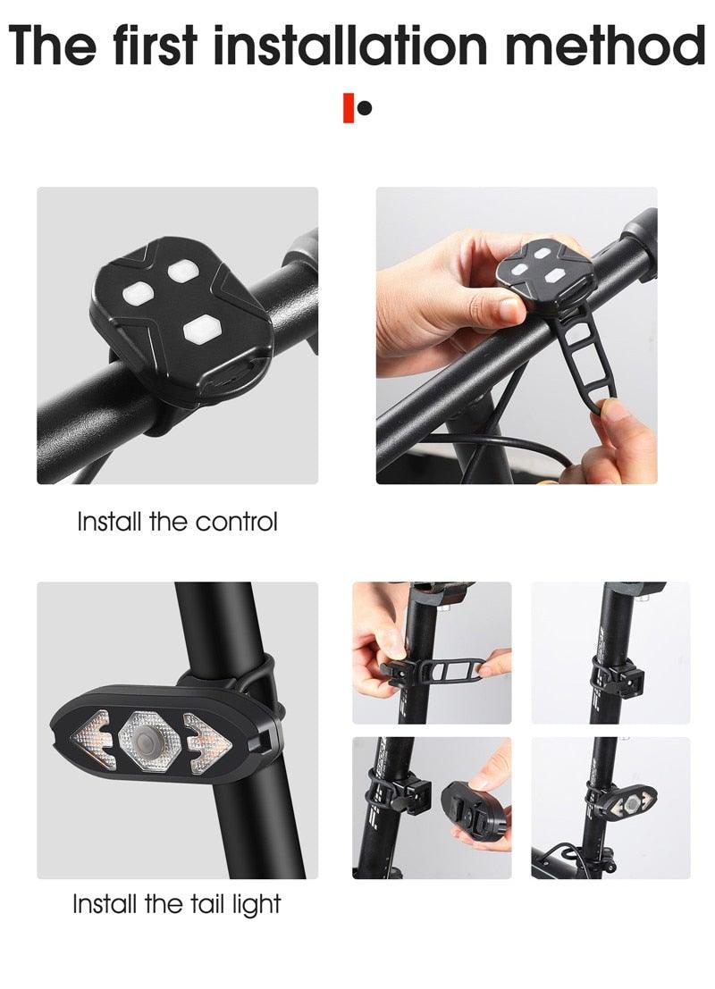 Wireless Remote Control LED Bike Turn Signal Taillight
