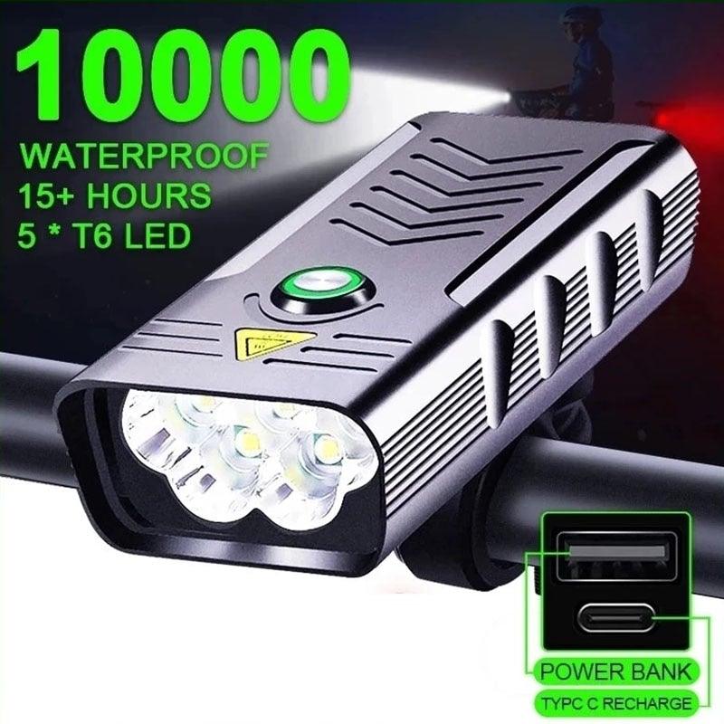3-LED Bicycle Front Light USB Rechargeable Waterproof Headlight