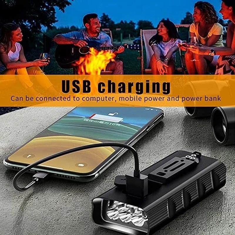 3-LED Bicycle Front Light USB Rechargeable Waterproof Headlight