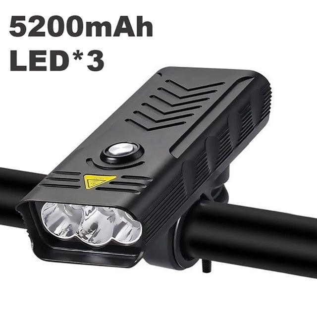 3-LED Bicycle Front Light USB Rechargeable Waterproof Headlight