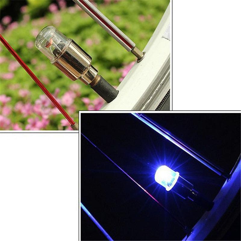LED Tire Valve Stem Lights - Waterproof Neon Spoke Flash for Bikes