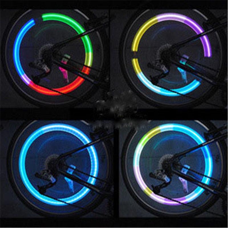 LED Tire Valve Stem Lights - Waterproof Neon Spoke Flash for Bikes