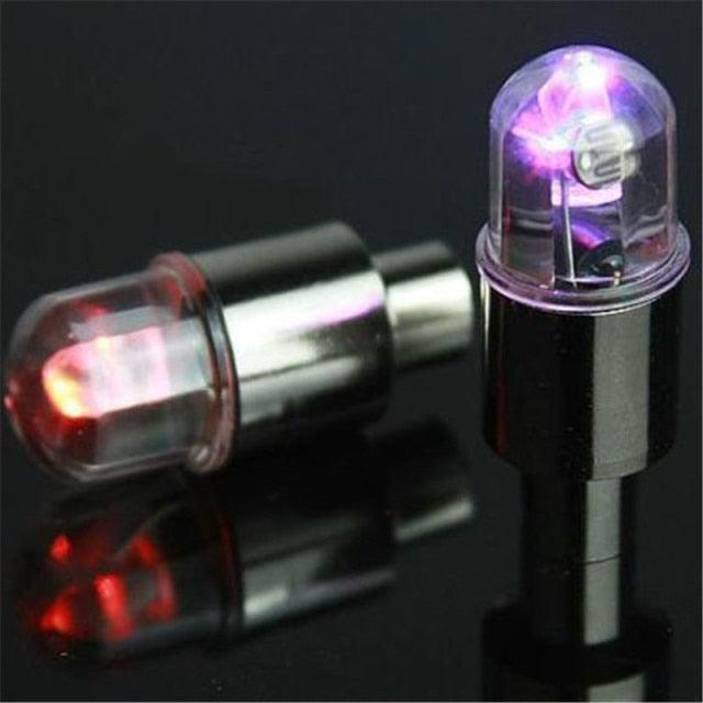 LED Tire Valve Stem Lights - Waterproof Neon Spoke Flash for Bikes