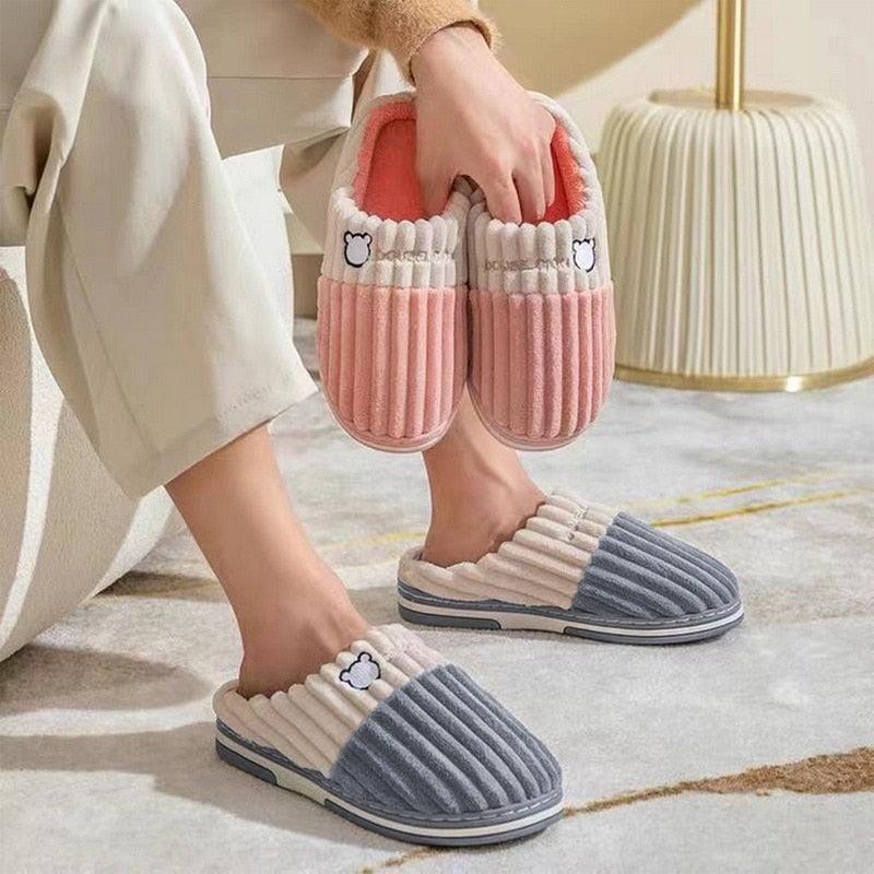 Plush Memory Foam Winter House Slippers for Indoor Home Comfort
