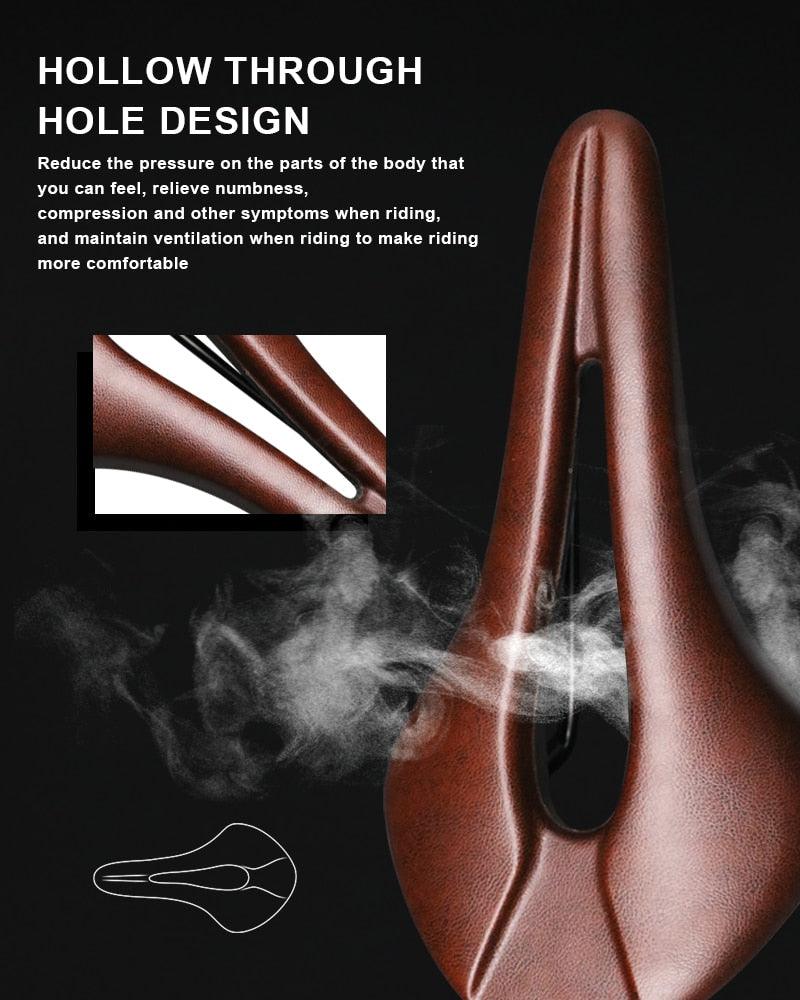 Ergonomic Hollow Bike Saddle with Memory Foam for Road & Mountain