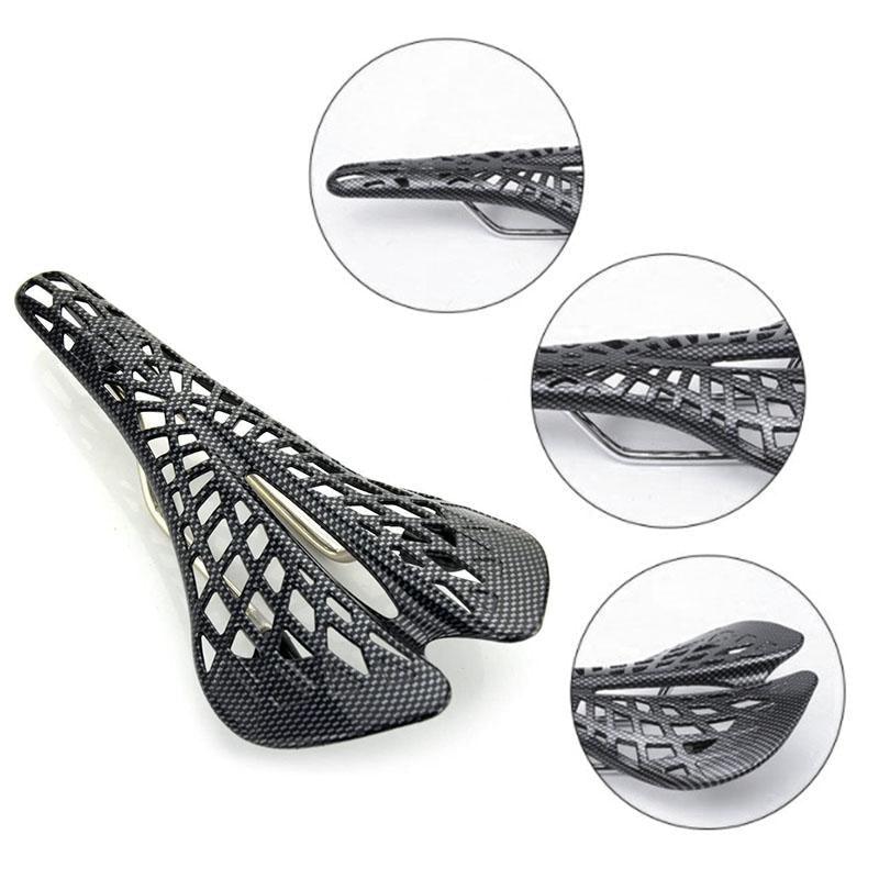 Lightweight Hollow Spider Web Bike Saddle – Breathable Seat Pad