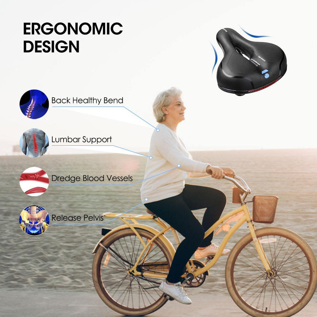 Unisex Memory Foam Bike Seat Cushion with Dual Shock Absorbing Balls