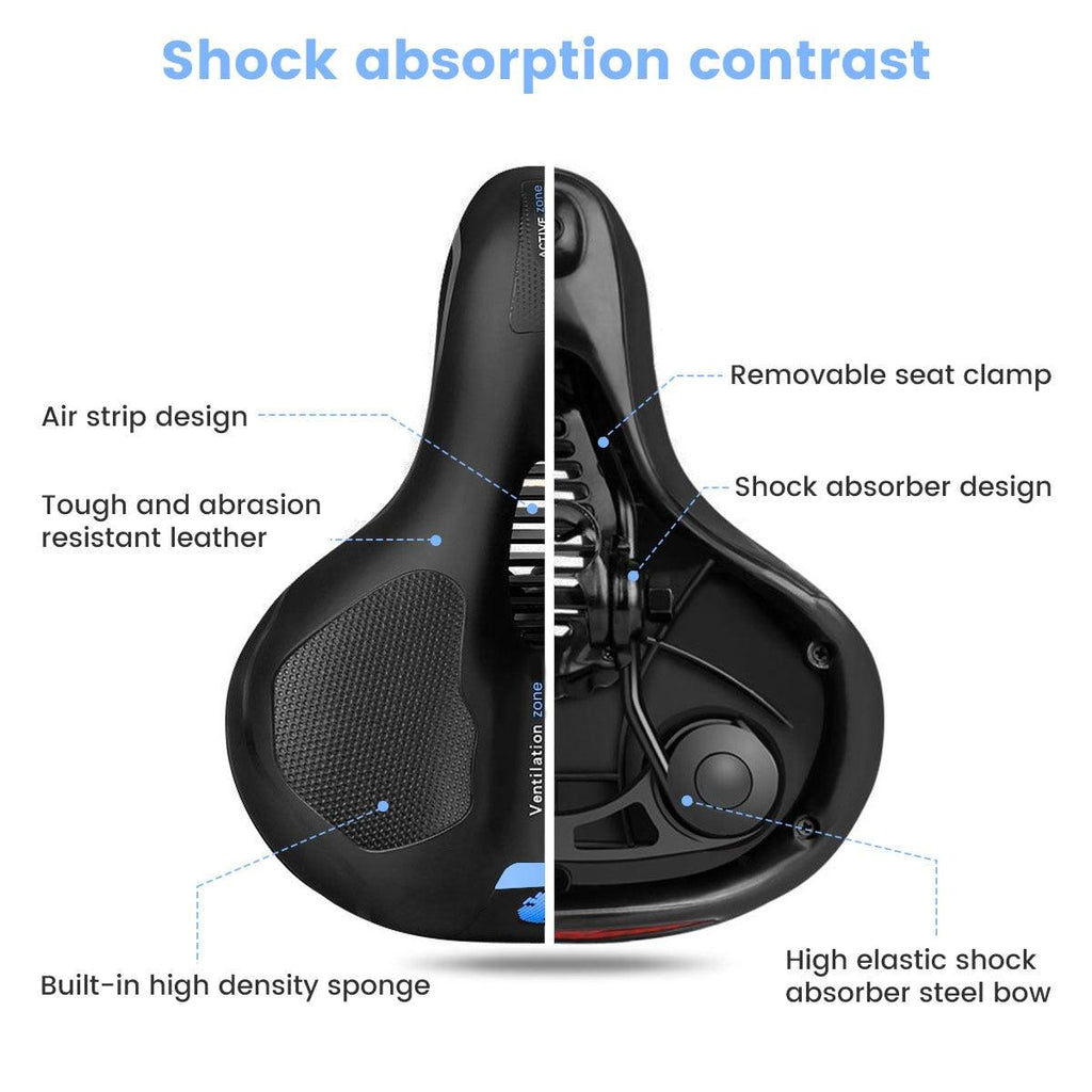 Unisex Memory Foam Bike Seat Cushion with Dual Shock Absorbing Balls