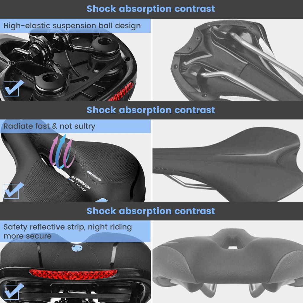 Unisex Memory Foam Bike Seat Cushion with Dual Shock Absorbing Balls