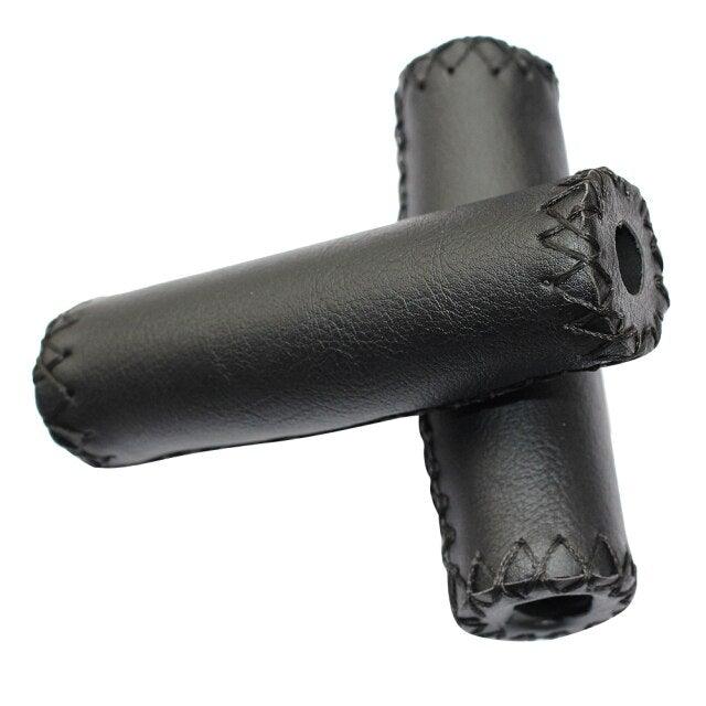 Ergonomic PU Leather Bicycle Handle Grips - Anti-Slip Bike Grips
